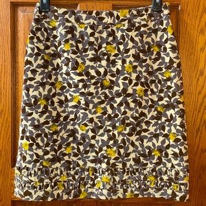 BODEN 8 L skirt soft mini corduroy floral Brown Gray uk 12 L EXCELLENT